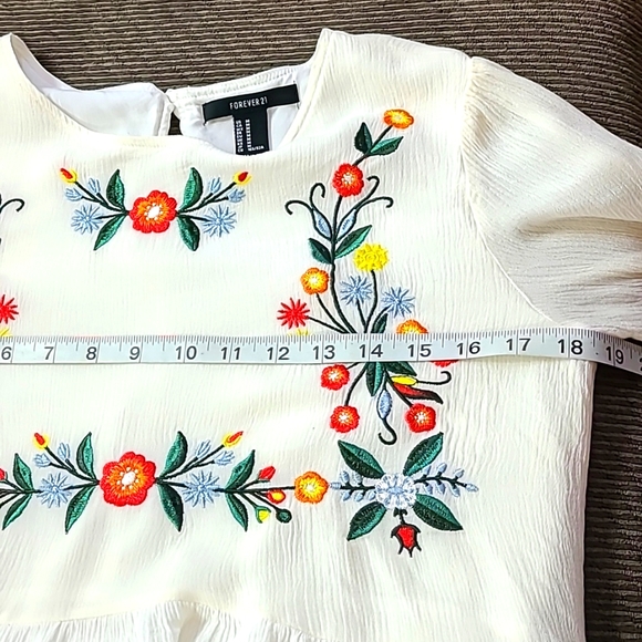 Forever 21 Embroidered Babydoll Blouse - Picture 9 of 12